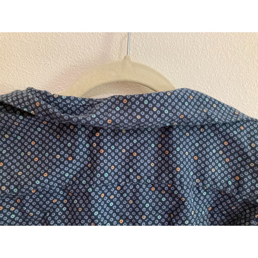 Good Man Brand Blue Button Up Shirt Size M Medium Men Short Sleeve Geometric - Picture 6 of 9